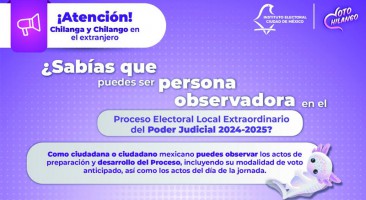 ¿Sabías que puedes ser persona observadora en el Proceso Electoral Extraordinario del Poder Judicial de la Federación 2024-2025?